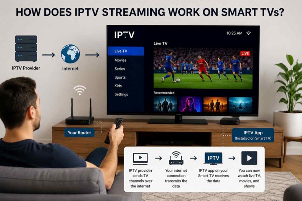 How does IPTV streaming work on smart TVs?